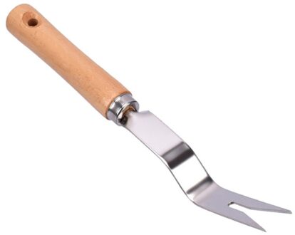 Roestvrij Staal Schop Wieden Vork Hand Tool Planten Transplanteren Houten Handvat Cultiveren Pull Remover Tuin Trimmen Gereedschap