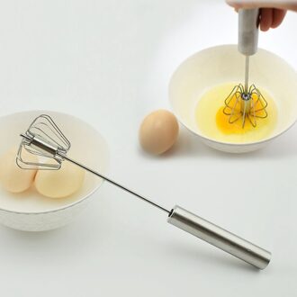 Roestvrij Staal Semi-Automatische Whisk Mixer Ballon Ei Melk Klopper Koken Tool Hand Roterende Ei Stiring Gereedschap