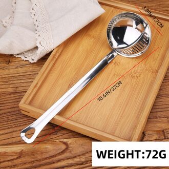 Roestvrij Staal Soep Lepel Pollepel Afneembare 2 In 1 Lange Handvat Vergiet Lepel Keuken Gadgets Kookgerei 27x7.7cm