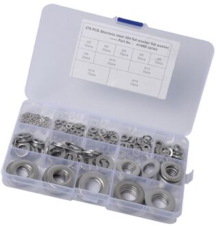 Roestvrij Staal Split Slot En Platte Washer Assortiment | 275 Stuk Pack Set
