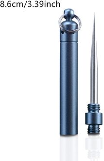 Roestvrij Staal Tandenstoker Aluminium Metalen Tandenstoker Houder Decoratieve Draagbare Outdoor Tandenstoker Met Herbruikbare Voedsel Fruit Picks blauw