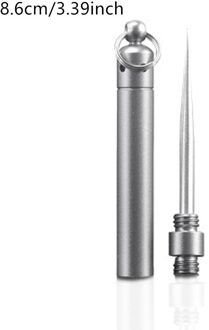 Roestvrij Staal Tandenstoker Aluminium Metalen Tandenstoker Houder Decoratieve Draagbare Outdoor Tandenstoker Met Herbruikbare Voedsel Fruit Picks grijs