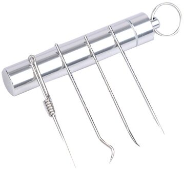 Roestvrij Staal Tandenstoker Set Met Draagbare Tandenstoker Houder Outdoor Huishoudelijke Reizen Seal Storage Container Box Case