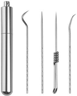 Roestvrij Staal Tandenstoker Set Met Draagbare Tandenstoker Houder Outdoor Huishoudelijke Reizen Seal Storage Container Box Case