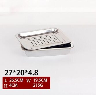 Roestvrij Staal Thee Lade Drainage Water Opslag Kung Fu Thee Lade Thee Kamer Board Tafel Chinese Theeceremonie Gereedschap 27-20-4.8