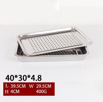 Roestvrij Staal Thee Lade Drainage Water Opslag Kung Fu Thee Lade Thee Kamer Board Tafel Chinese Theeceremonie Gereedschap 40-30-4.8