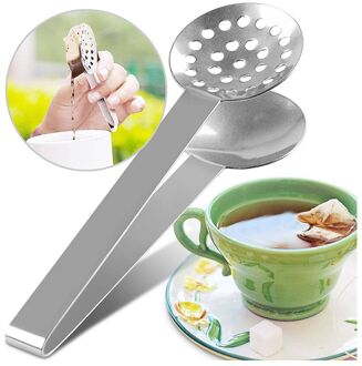 Roestvrij Staal Thee Tang Theezakje Squeezer Zeef Houder Grip Lepel Mini Suiker Clip Kitchen Bar Gereedschap