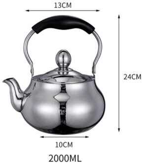 Roestvrij Staal Theepot Verdikte Met Kungfu Thee Kleine Theepot Brouwen Bloem Thee Pot Met Filter Scherm Thee Theepot Familie 2.0L