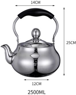 Roestvrij Staal Theepot Verdikte Met Kungfu Thee Kleine Theepot Brouwen Bloem Thee Pot Met Filter Scherm Thee Theepot Familie 2.5L