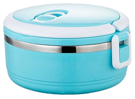 Roestvrij Staal Thermische Lunch Bento Box Voor Office Student Draagbare Multi Layer Picknick Voedsel Container Lekvrij Thermos Lunchbox blauw / single laag