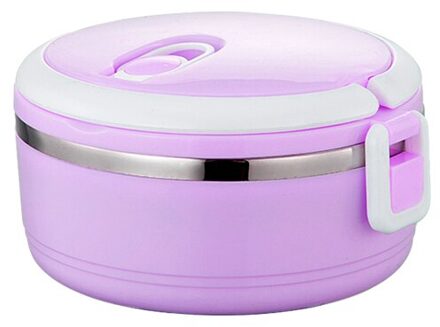 Roestvrij Staal Thermische Lunch Bento Box Voor Office Student Draagbare Multi Layer Picknick Voedsel Container Lekvrij Thermos Lunchbox paars / four laag