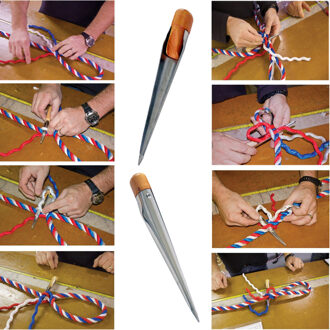Roestvrij Staal Touw Splicing Tool Spike Fid Met Gladde Houten Handvat-Voor Touwen Dia. 1/8 ''-1/2'' (Klein Formaat)