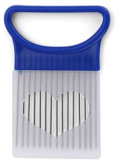 Roestvrij Staal Ui Vork Easy Cut Vork Groentesnijder Tomaat Cutter Metal Vlees Naald Keuken Accessoires blauw