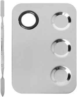 Roestvrij Staal Verf Palet Lade Mengstaaf Spatel Set Voor Nail Art Supply Schoolbenodigdheden Aquarel Olieverf Make-Up 2