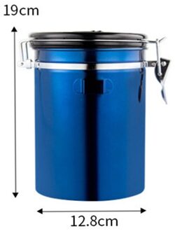 Roestvrij Staal Verzegelde Tank Opbergdoos Vochtbestendige Koffieboon Melkpoeder Pot Thee Pot Keuken Korrels Opslagtank Blauw