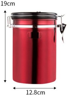 Roestvrij Staal Verzegelde Tank Opbergdoos Vochtbestendige Koffieboon Melkpoeder Pot Thee Pot Keuken Korrels Opslagtank Rood