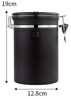 Roestvrij Staal Verzegelde Tank Opbergdoos Vochtbestendige Koffieboon Melkpoeder Pot Thee Pot Keuken Korrels Opslagtank zwart