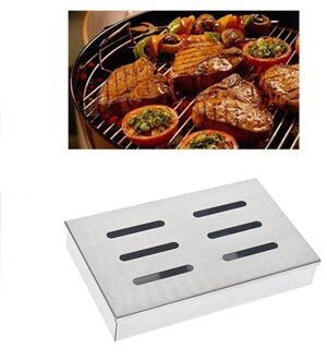 Roestvrij Staal Vlees Roken Barbecue Smoker Box Voor Bbq Hout Chips Op Gas Grill Of Houtskool Grills Grillen Accessoires