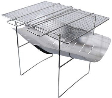 Roestvrij Staal Vouwen Barbecue Brandhout Stand Outdoor Kamp Bonfire Rack Draagbare Barbecue Outdoor Camping