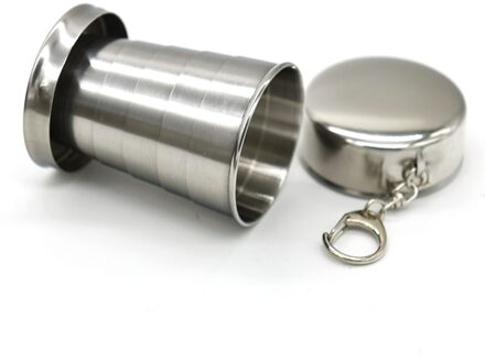 Roestvrij Staal Vouwen Intrekbare Cup Vouwen Cup Reizen Outdoor Camping Wandelen Mok Draagbare Inklapbare Cup Bottel