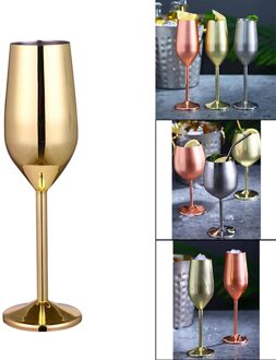 Roestvrij Staal Wijn Bril Elegante Drinkware Wedding Party Decor Rvs Wijn Glas Zilver/Rose Goud/Gouden Xmas 220ml gouden