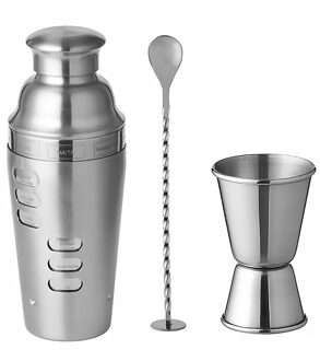 Roestvrij Staal Wijn Mixer Thuis Bar Pub Drank Shaker Fles Met Maatbeker Roeren Lepel