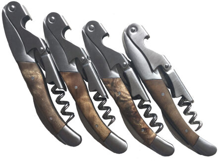 Roestvrij Staal Wijn Opener Houten Handvat Multifunctionele Draagbare Schroef Kurkentrekker Voor Kerst