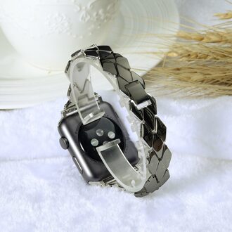 Roestvrij Stalen Band Voor Apple Horloge Band 40Mm 44Mm Iwatch Bands 38Mm 42Mm Ruitvormige Metalen Armband apple Horloge 3 4 5 Se 6 Band zwart / 42mm of 44mm