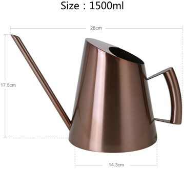 Roestvrij Stalen Gieter Tuinieren Ingemaakte Kleine Gieter Gebruik Handvat Perfect Voor Sproeisysteem Bloem Planten Douche Voor Tuin roos goud-1500ml