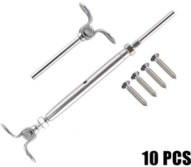 Roestvrij Stalen Kabel Reling Kit Systemen Fit 1/8 "Draad Touw Hoek 180 Graden Verstelbare Swage Toggle Spanschroef En End WWO66 10stk