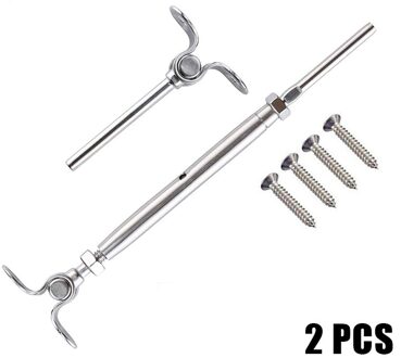 Roestvrij Stalen Kabel Reling Kit Systemen Fit 1/8 "Draad Touw Hoek 180 Graden Verstelbare Swage Toggle Spanschroef En End WWO66 2stk