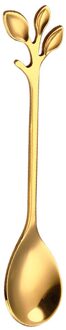 Roestvrij Stalen Lepel Creatieve Tak Bladeren Lepel/Vork Koffie Roeren Lepel Kerstcadeau Keuken Accessoires Servies goud lepel