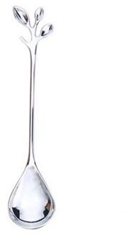 Roestvrij Stalen Lepel Creatieve Tak Bladeren Lepel/Vork Koffie Roeren Lepel Kerstcadeau Keuken Accessoires Servies zilver lepel