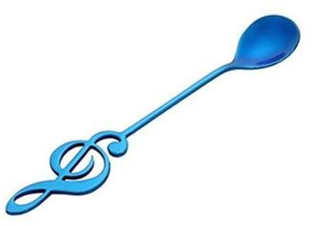 Roestvrij Stalen Lepel Koffie Lepel Vorm Muziek Thema Thee Menglepel Kleine Ijs Dessert Lepel Creatieve Bestek blauw