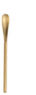 Roestvrij Stalen Lepel Lange Kalebas Handvat Mengen Roeren Ice Thee Koffie Lepel Bar Servies Spiegel Polijsten goud / 13cm