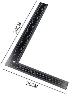 Roestvrij Stalen Liniaal 90 Graden Vierkante Heerser Roestvrij Meten Haakse Heerser L Ruler Meten Hout Gereedschap 1Pcs wit