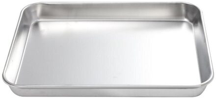 Roestvrij Stalen Plaat Rechthoekige Lade Praktische Platte Bodem Lade Rechthoekige Lade Restaurant Hotel Vlakke Bodem Plaat (Zilver)