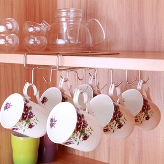 Roestvrij Stalen Rek Kast Opknoping Koffie Thee Cups Holder Mok Plank Keuken Opslag Rekken Organizer Houder
