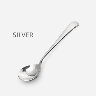 Roestvrij Stalen Ronde Lepel Koffie Lepel Cake Dessert Lepel Leuke Creatieve Soep Lepel Thuis Western Restaurant Gebruiksvoorwerpen zilver