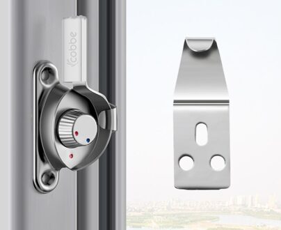 Roestvrij Stalen Schuifdeur Window Lock Gesp Dubbelzijdig Crescent Veiligheidsslot Vintage Deur En Raam Hardware Accessoires links lang hook