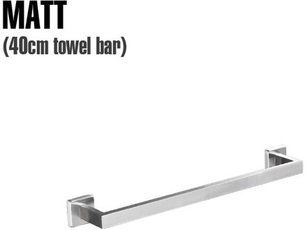 Roestvrij Stalen Vierkante Buis Geperforeerde Handdoekenrek Hotel Badkamer Rek Meubels Balkon Muur Gemonteerde Handdoek Bar Badkamer Benodigdheden 40CM mat
