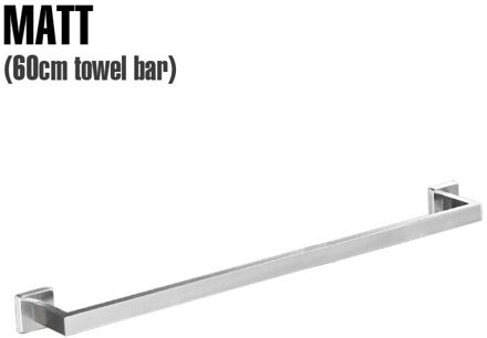 Roestvrij Stalen Vierkante Buis Geperforeerde Handdoekenrek Hotel Badkamer Rek Meubels Balkon Muur Gemonteerde Handdoek Bar Badkamer Benodigdheden 60CM mat