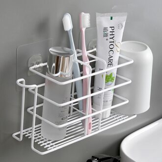 Roestvrij Tandenborstelhouder Muur Gemonteerde Eenvoudige Tandheelkundige Magazijnstelling Creatieve En Handige Wc Punch-Gratis Opbergrek 1