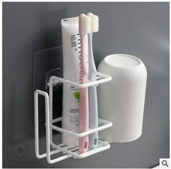 Roestvrij Tandenborstelhouder Muur Gemonteerde Eenvoudige Tandheelkundige Magazijnstelling Creatieve En Handige Wc Punch-Gratis Opbergrek 4