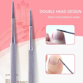 Roestvrij Teen Nagelvijl Double Ended Pedicure Bestand Satin Edge Ingegroeide Teen Nail Lifter Onychomycose Paronychia Podologie