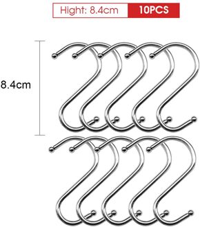 Roestvrijstalen Huishoudelijke Haken voor Opknoping S Vorm Hanger Haak Muur Opslag Jas Tas Haak Keuken Accessoires Hanger Haak licht grijs