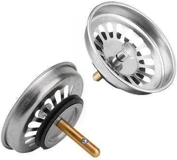 Roestvrijstalen Keuken Afval Gootsteenzeefje Plug Afvoer Filter Mand Afdruiprek Aanrecht Accessoires Badkamer Haar Catcher