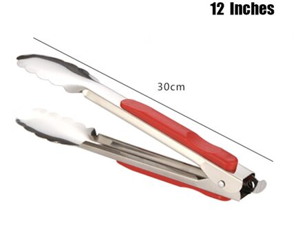 Roestvrijstalen Keuken Tang Locking Tong Hittebestendige Premium Siliconen Tips En Grip Voor Koken Grillen Bbq DC156 model- a is 12 inches