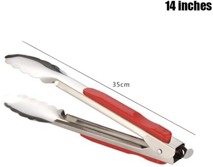 Roestvrijstalen Keuken Tang Locking Tong Hittebestendige Premium Siliconen Tips En Grip Voor Koken Grillen Bbq DC156 model- a is 14 inches
