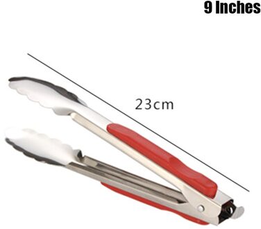 Roestvrijstalen Keuken Tang Locking Tong Hittebestendige Premium Siliconen Tips En Grip Voor Koken Grillen Bbq DC156 model- a is 9 inches